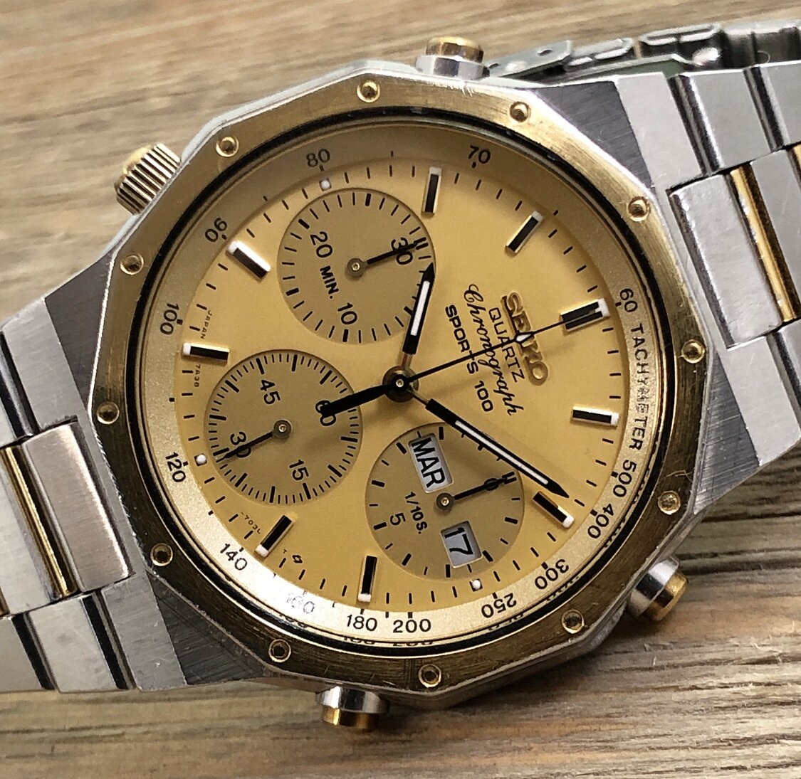 1983 Seiko 7A38-702H Quartz Chronograph Sports 100 “Royal Oak”