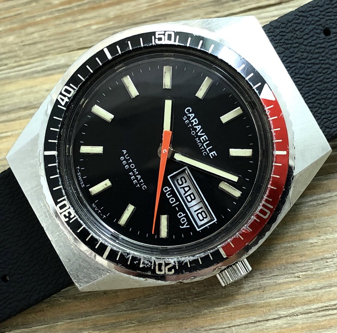 1978 Caravelle Automatic (ETA 2879) Set-O-Matic 666ft “Devil Diver”