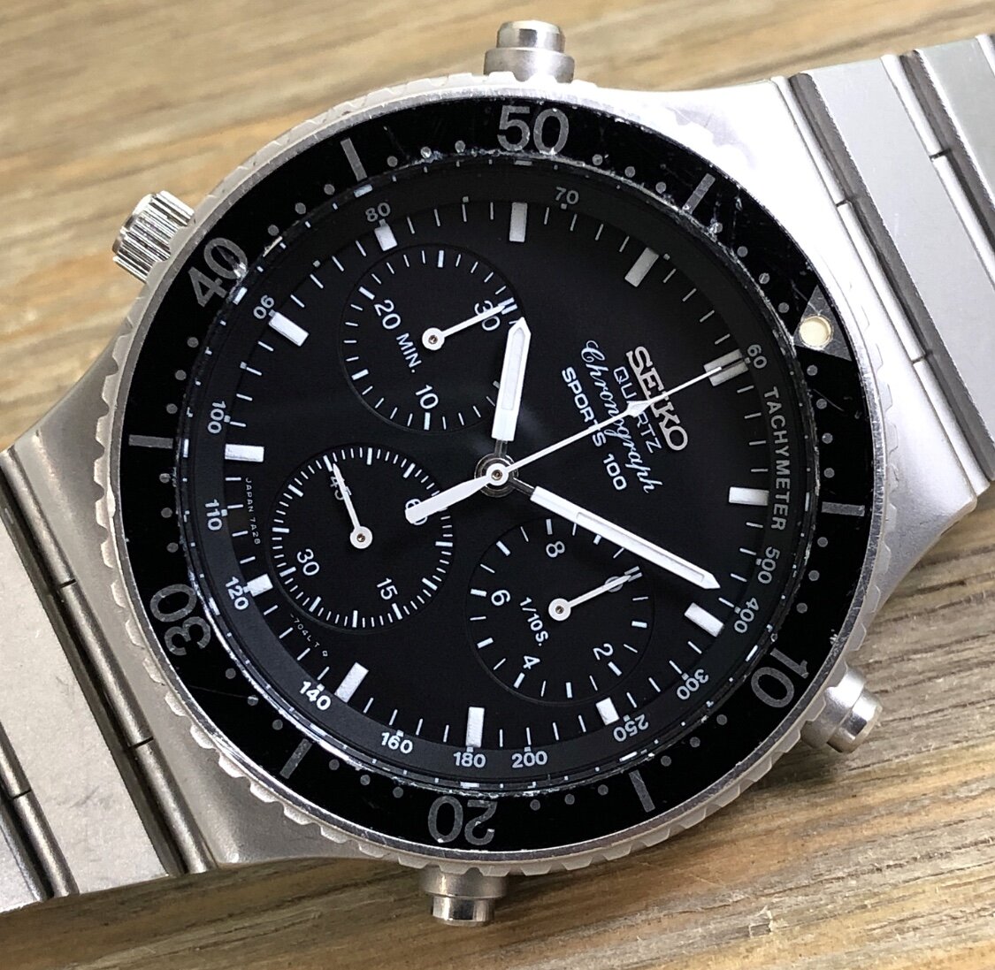 1982 Seiko 7A28-7049 Quartz Sports 100 Chronograph