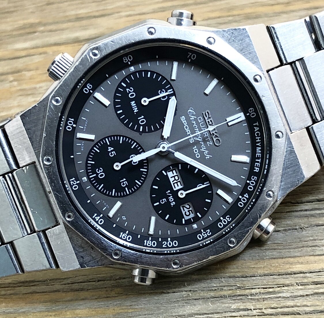 1983 Seiko 7A38-7020 Quartz Chronograph “Royal Oak” Sports 100