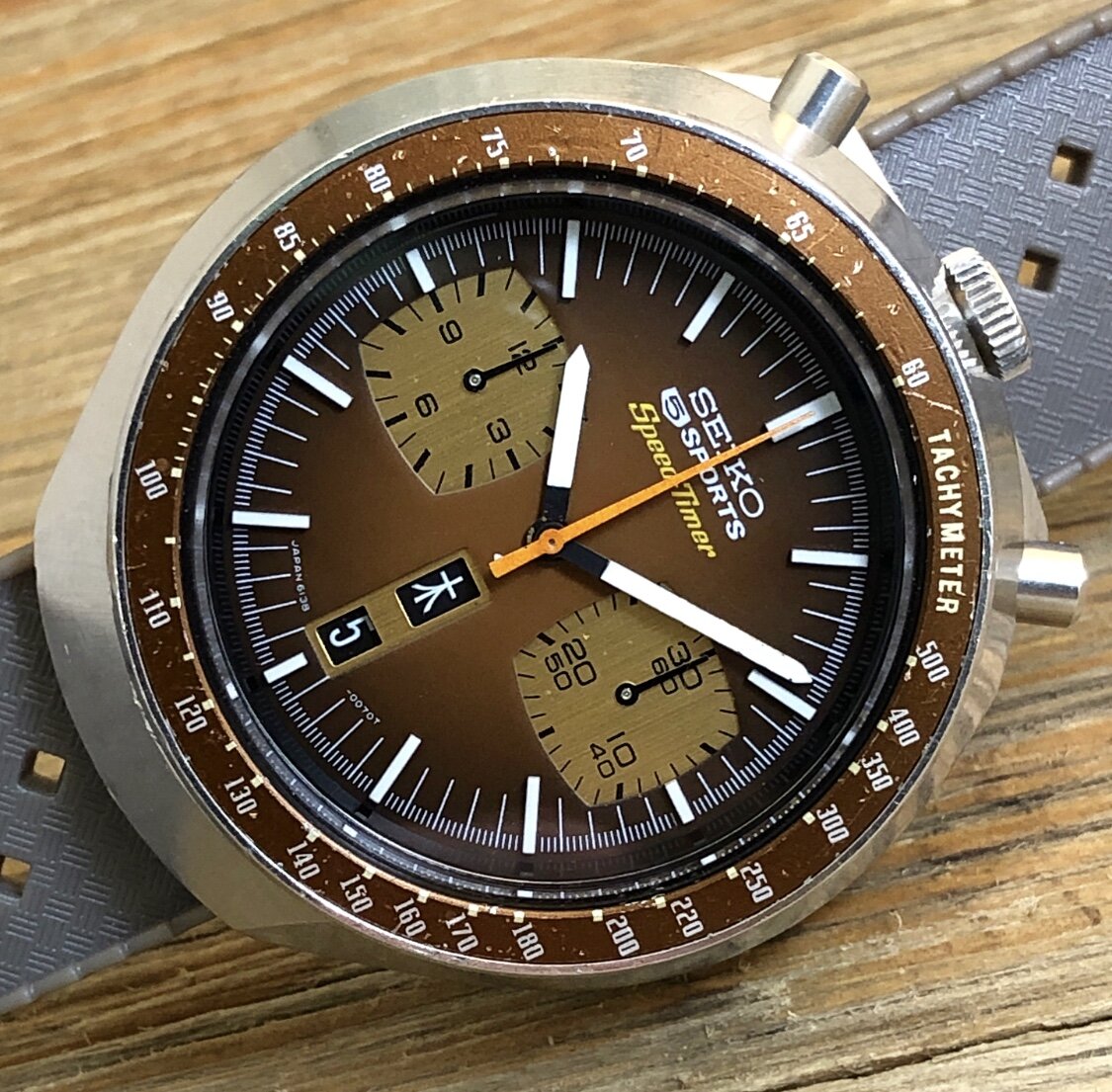 1974 JDM Seiko 6138-0040 5 Sports Speed Timer “Bullhead”