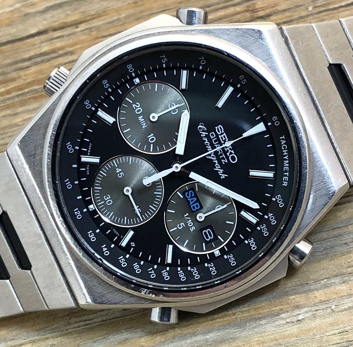 1983 Seiko 7A38-7000 Quartz Chronograph Day/Date (Inner Box)