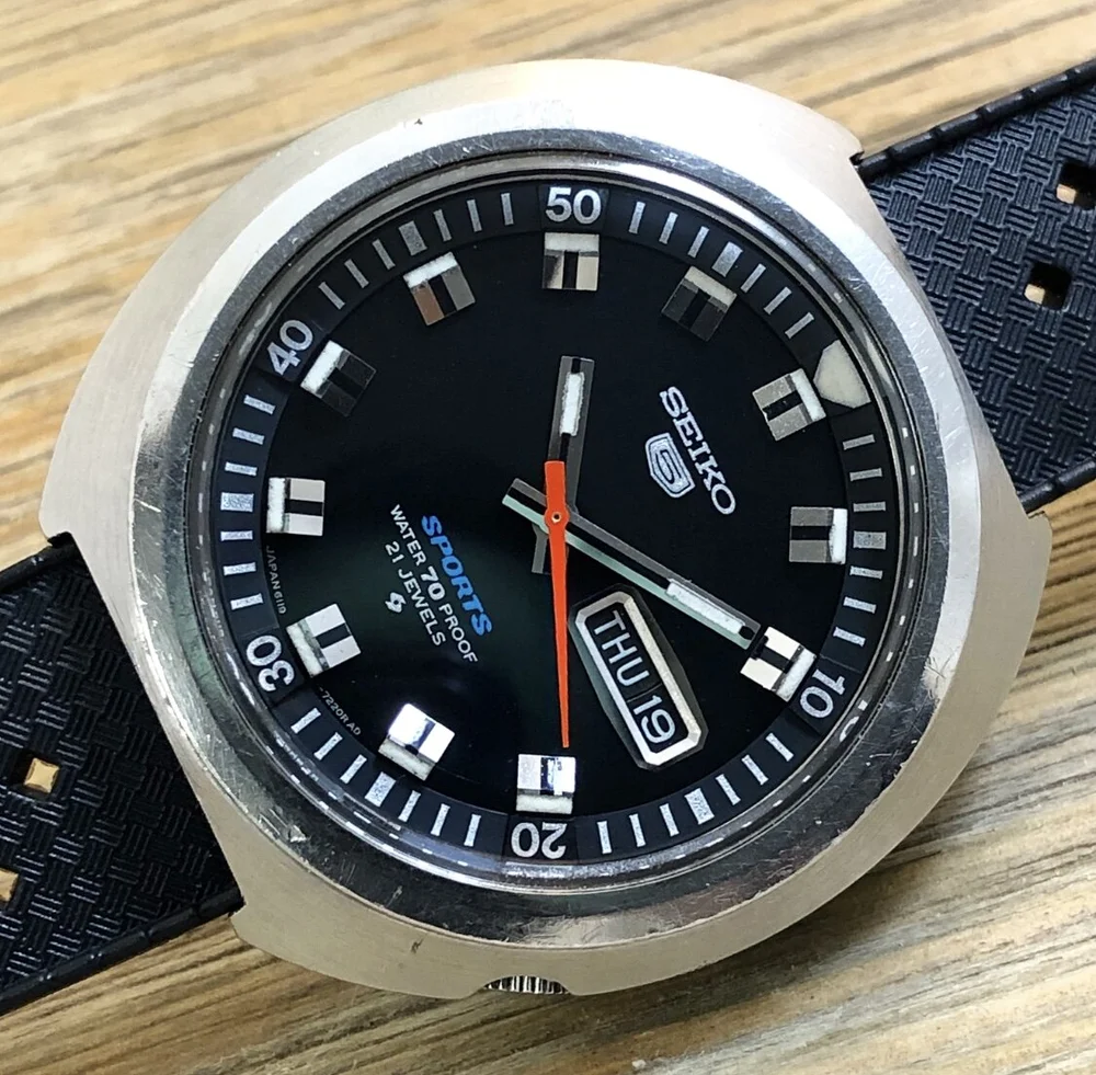 SEIKO　セイコー　5　スポーツ　6119-7160　稼働品　純正ブレス セイコー 5スポーツ 6119-7160 自動巻 OH済 昭和44年製
