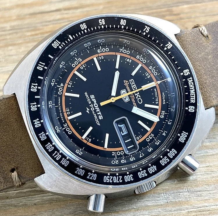 1970 JDM Seiko 7017-6020 Automatic 5 Sports Speed Timer “Slide 