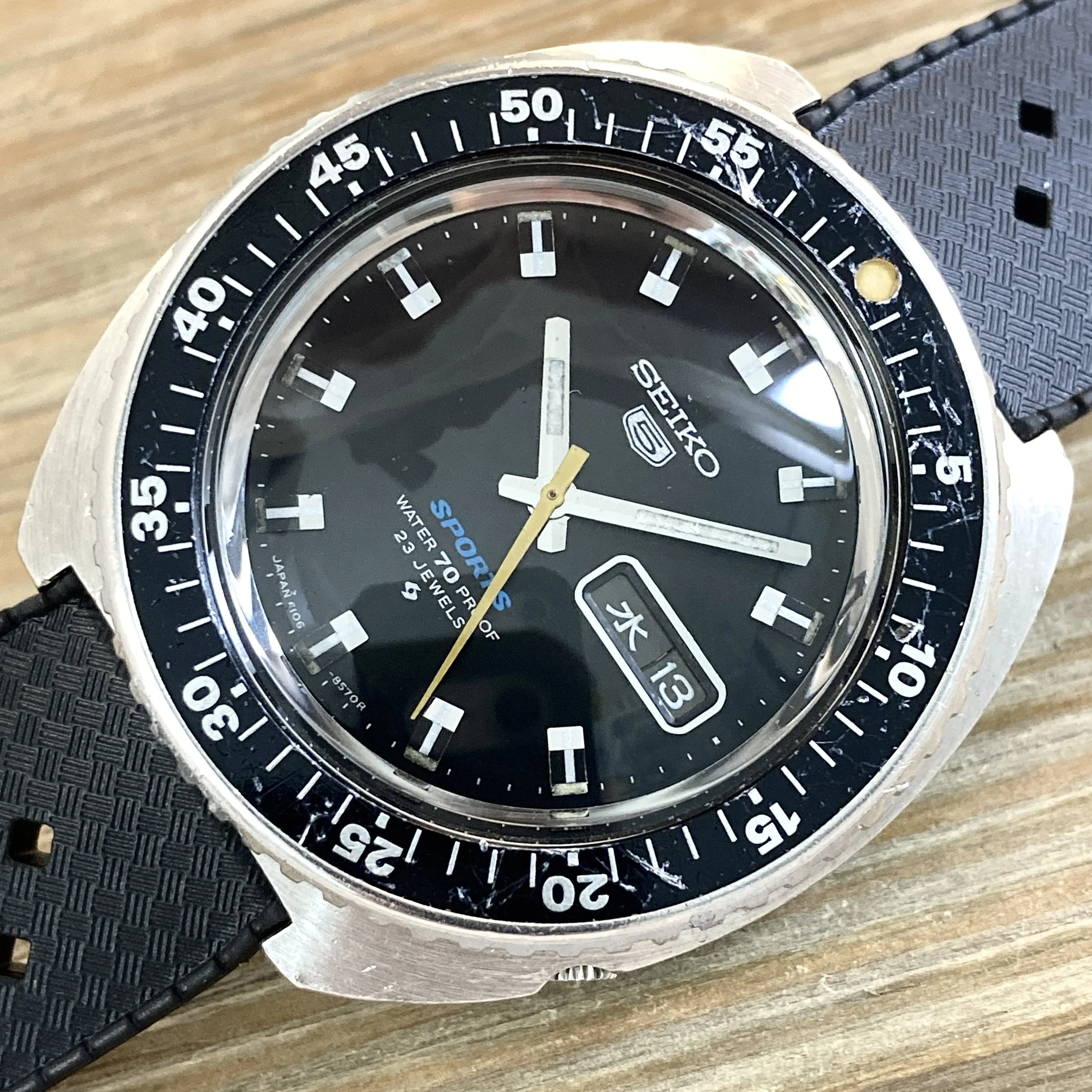 1969 JDM Seiko 6106-8510 Automatic 5 Sports 70m Diver “Black Rally”