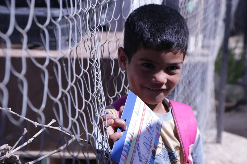 Five-year-old Kheir outside World Vision’s Early Education Program in the Bekaa area in Lebanon. ©2017 World Vision/photo by Josephine Haddad