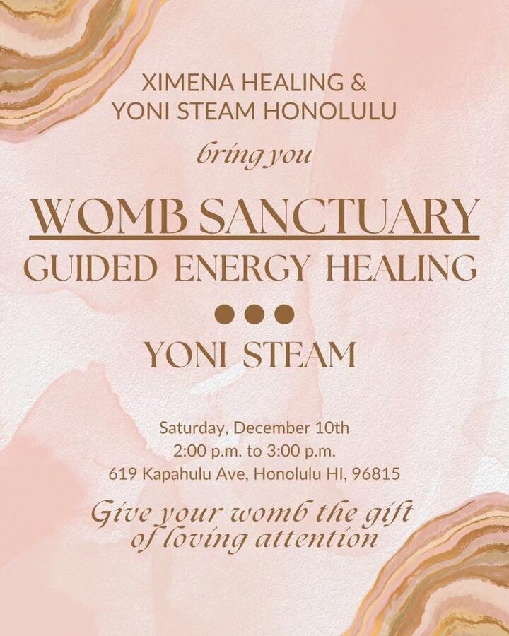 Join us for a soothing and rejuvenating energy healing of your sacred womb space. This is a perfect opportunity for intentional self care during the busy holiday season. 

For this event, Madilynn will craft a blend of herbs specific to your needs an