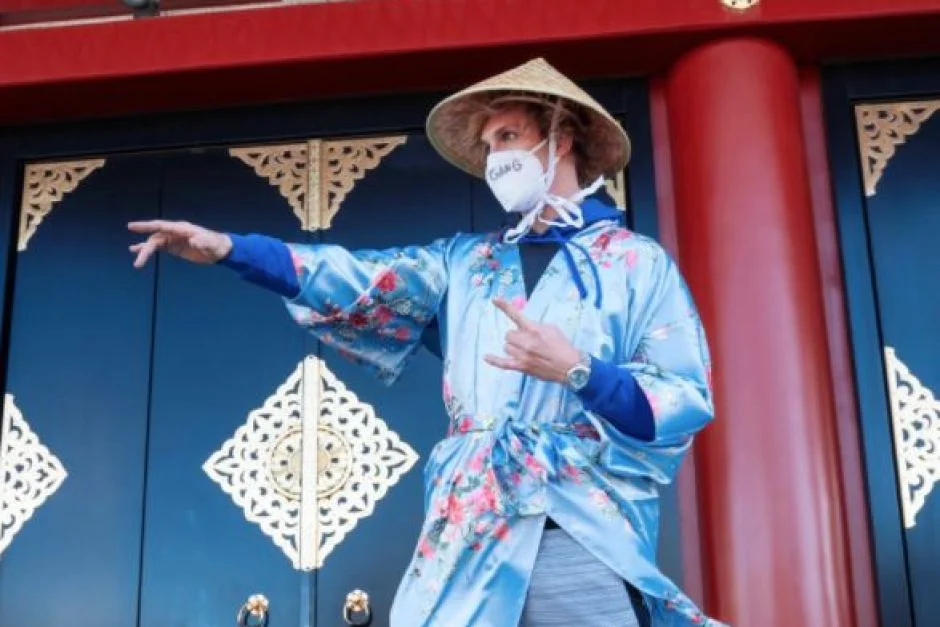 Paul posing in the traditional Japanese garment, the Kimono, while in Japan in 2017.