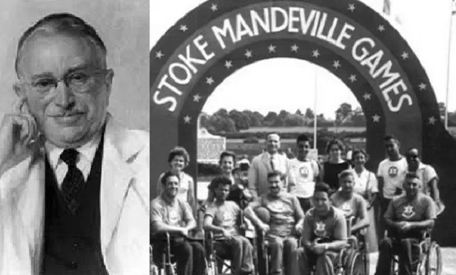 Dr. Ludwig Guttmann (left), and the first ever Stoke Mandeville Games (right) – the precursor to today’s Paralympics.