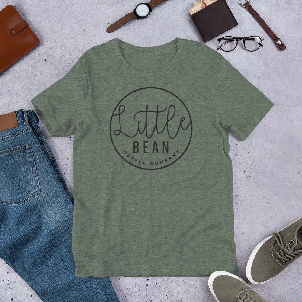 LittleBean_WhiteCircle_mockup_Front_Flat-Lifestyle_Heather-Forest.png