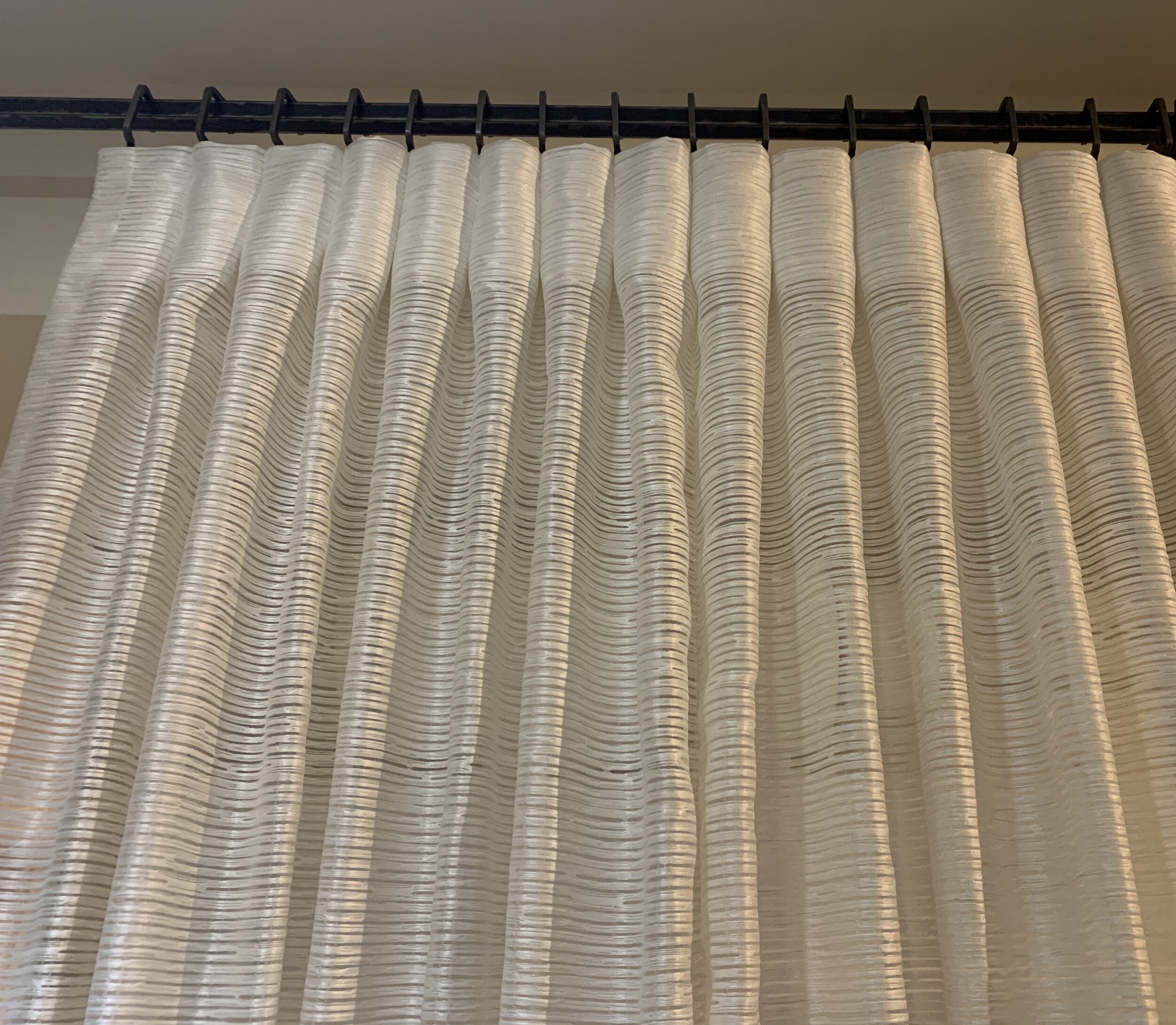 Custom Sheer Ripplefold Drapery Panels traversing