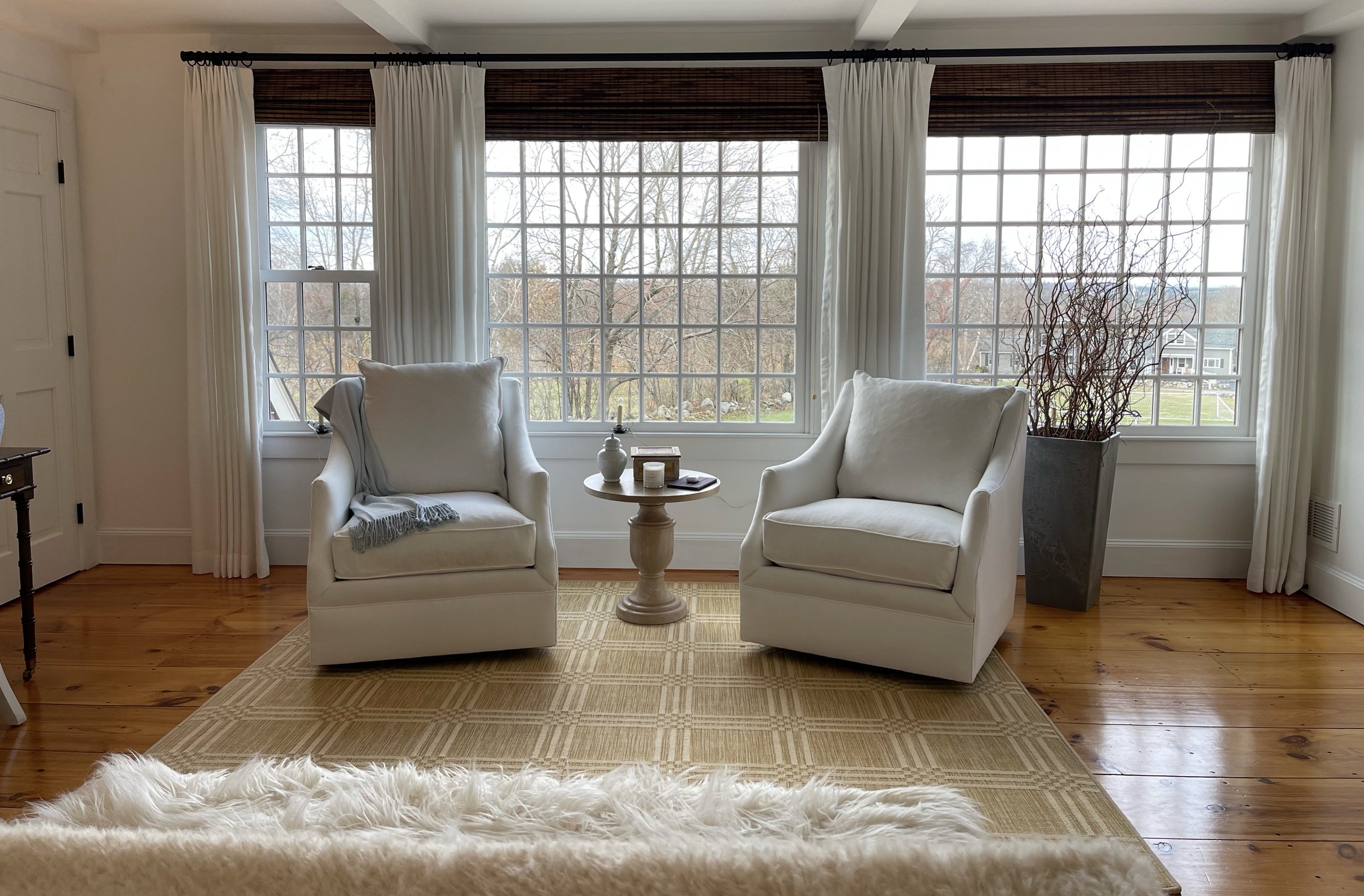 custom lined linen drapery panels pinch pleat