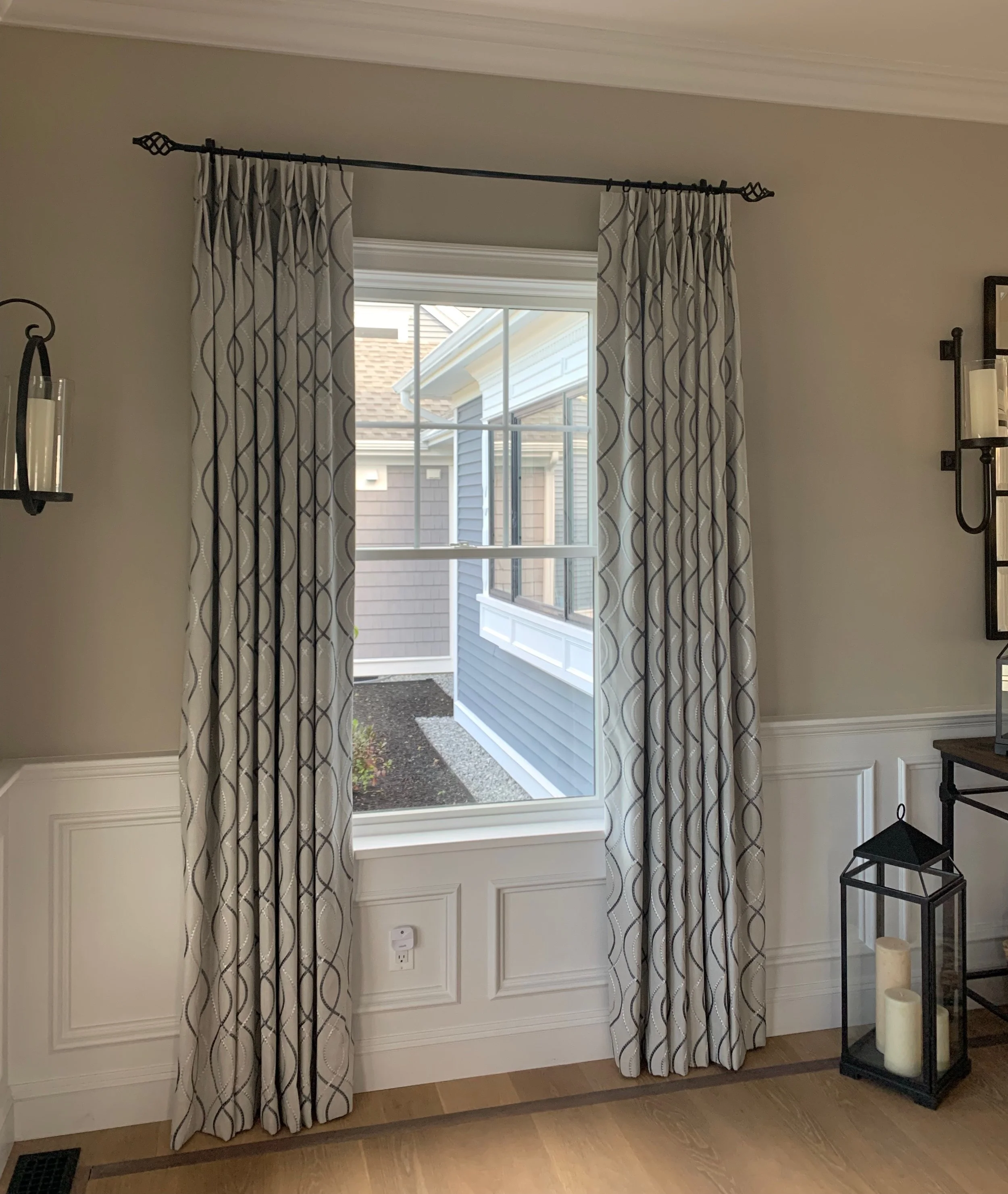 custom lined drapery panels workroom