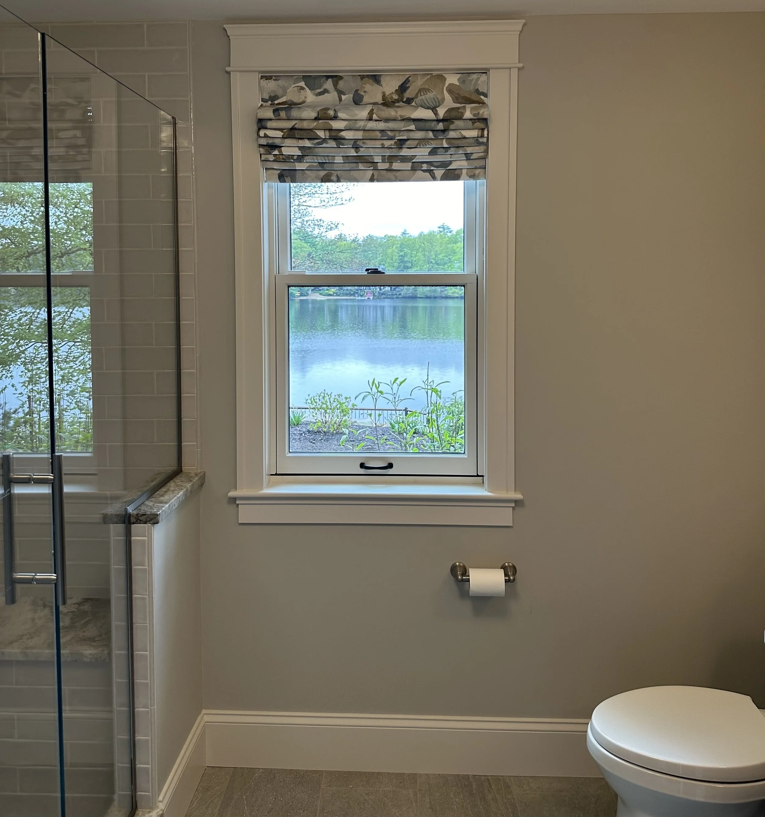 Custom roman shade blackout lined