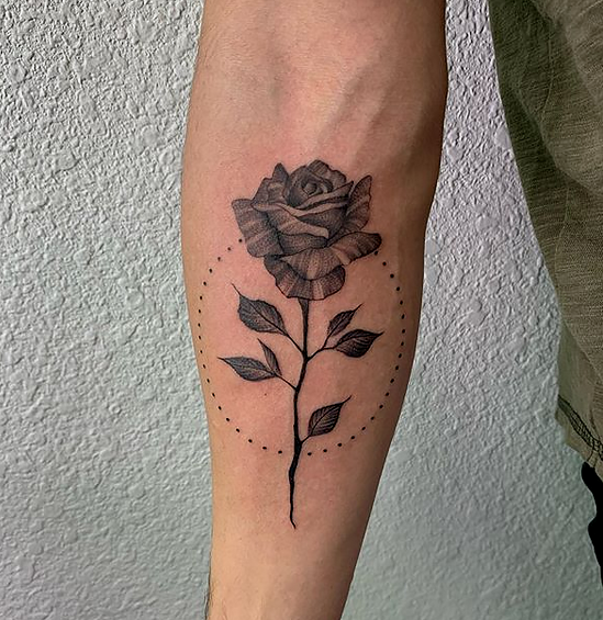 flower with stem tattoo