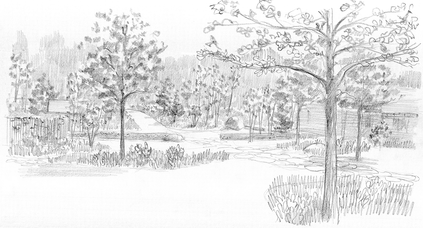 Wisconsin Garden   |   Drawing by Jem Hanbury for TSS Ltd