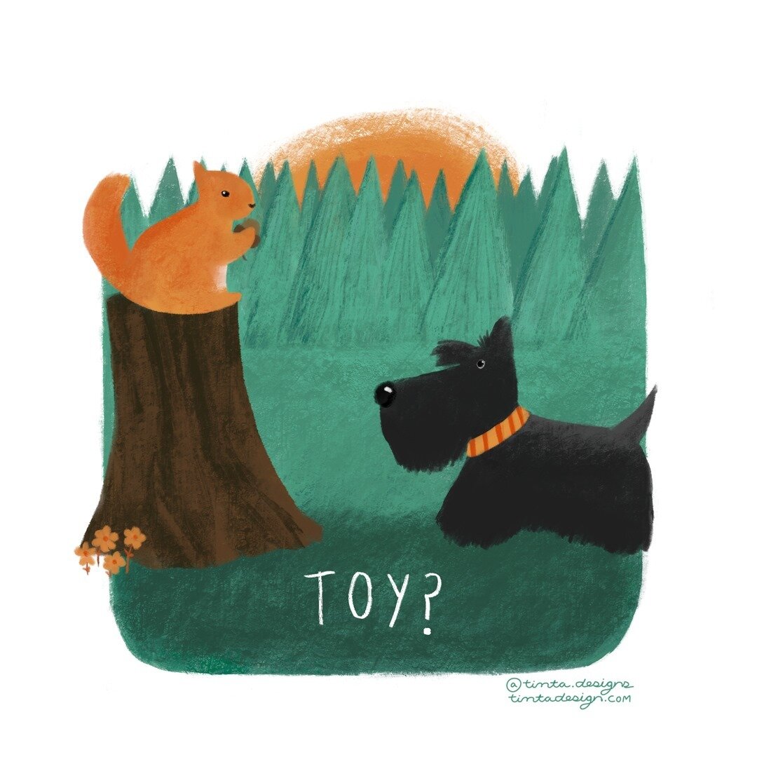 A cute illustration of my favorite dog breed and a squirrel! Friend or toy? 😅🐿⠀⠀⠀⠀⠀⠀⠀⠀⠀
&bull;⠀⠀⠀⠀⠀⠀⠀⠀⠀
&bull;⠀⠀⠀⠀⠀⠀⠀⠀⠀
&bull;⠀⠀⠀⠀⠀⠀⠀⠀⠀
#cuteanimals #cuteillustrations #animal art #illustrationforkids #scottishterrier #scottiedog #scottishterrierso