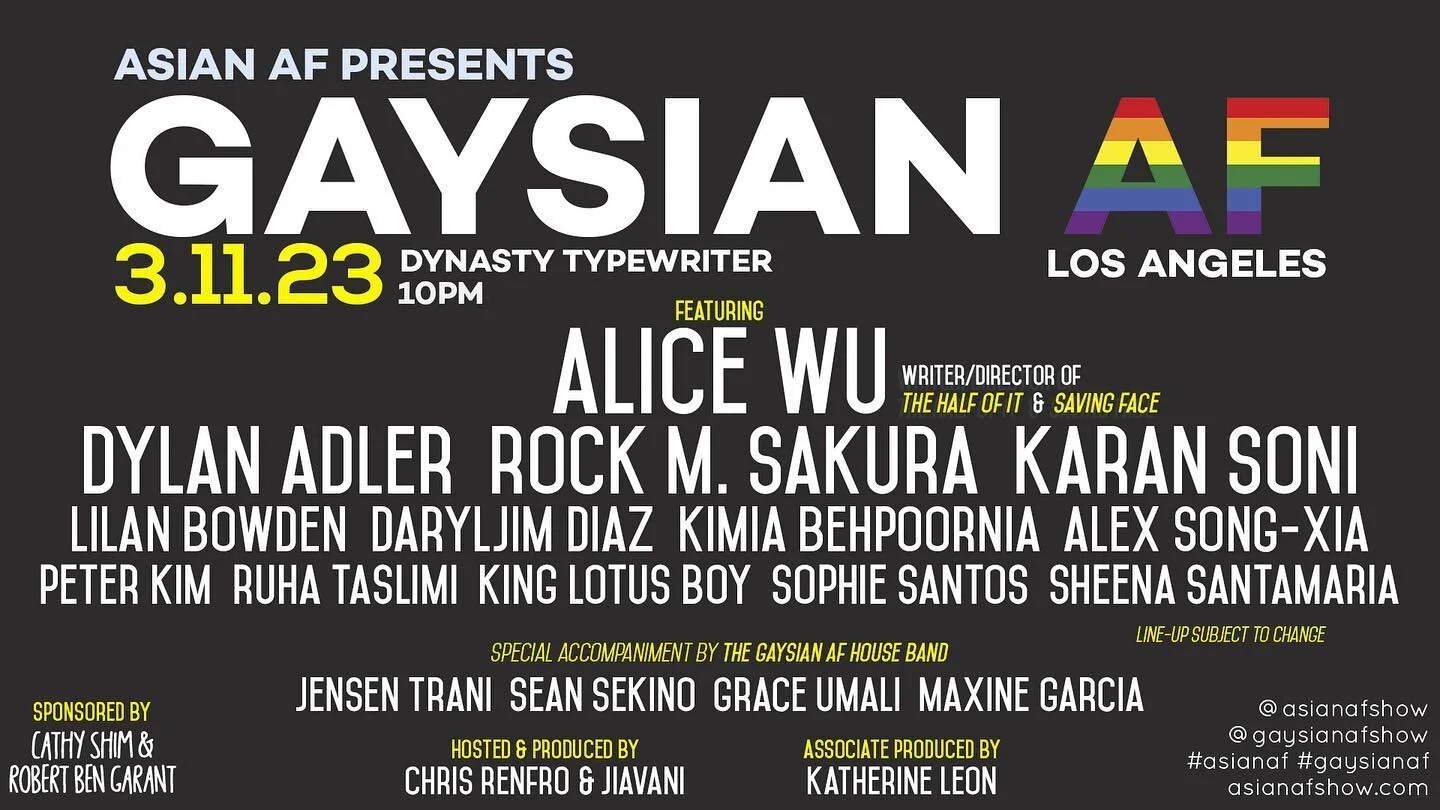 LA. Are you ready for this? GAYSIAN AF IS BACK!

@gaysianafshow returns to @dynastytypewriter for the most sickening variety show you&rsquo;ve ever seen! Trust us when we say, &ldquo;this is a MUST!&rdquo;

Come thru and catch:

&bull; special guest 