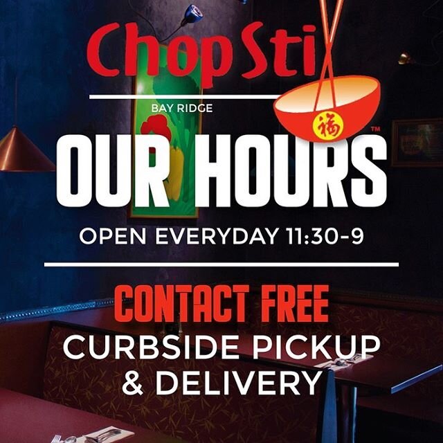 Hey #ChopstixFam we are now open 7 days a week! Order your favorites from us 11:30AM-9PM any day! &ldquo;Contact Free&rdquo; pickup &amp; delivery is available #ORDERNOW through @grubhub @chownow or our website: ChopstixOfNYC.com 📲