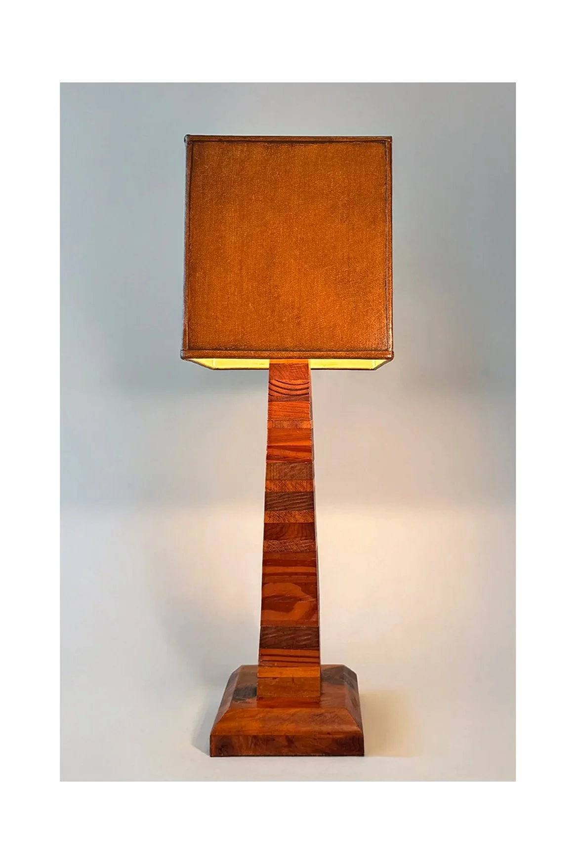 Stacked Wood Obelisk Table Light No.18T