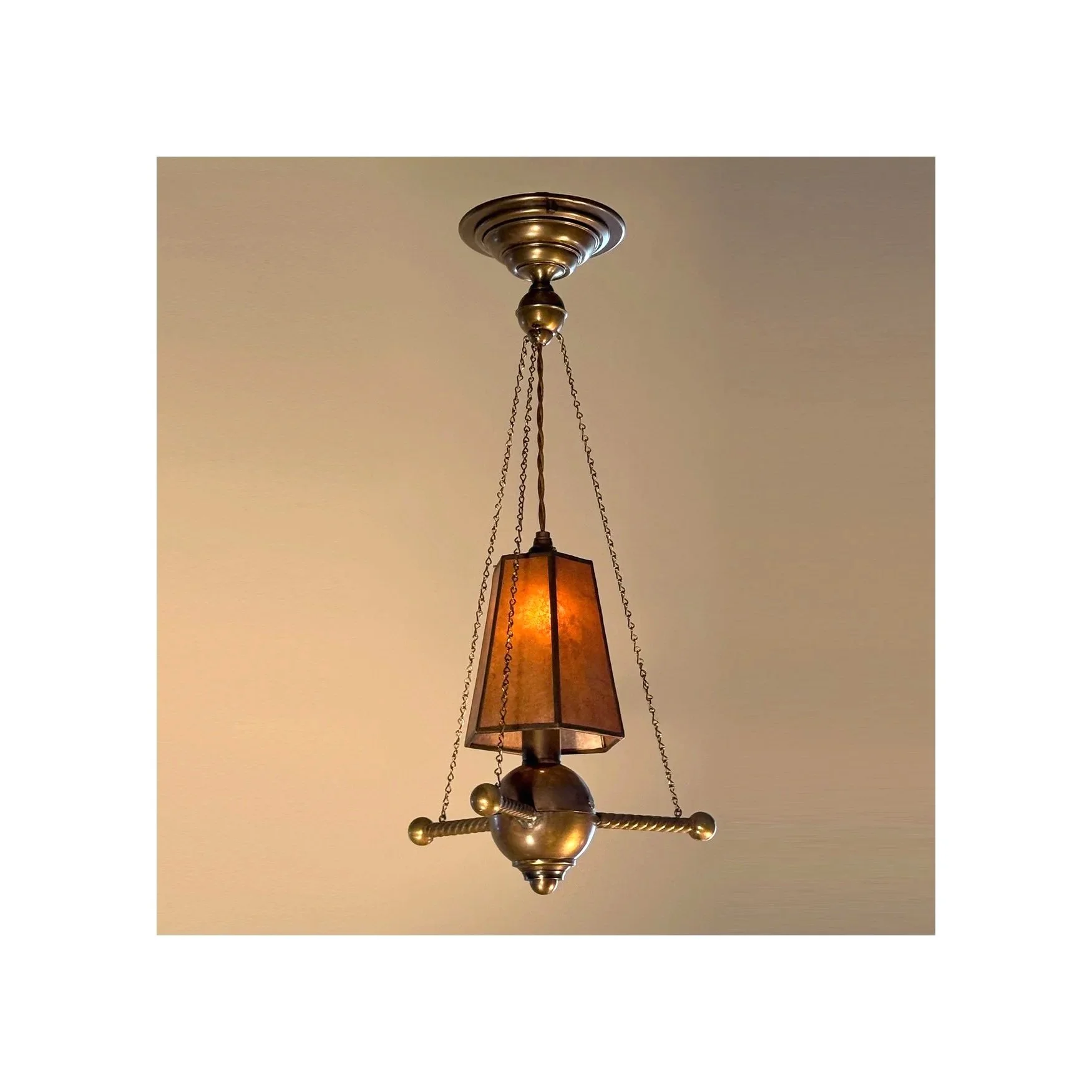 Three Arm Mica Pendant Light No.018P