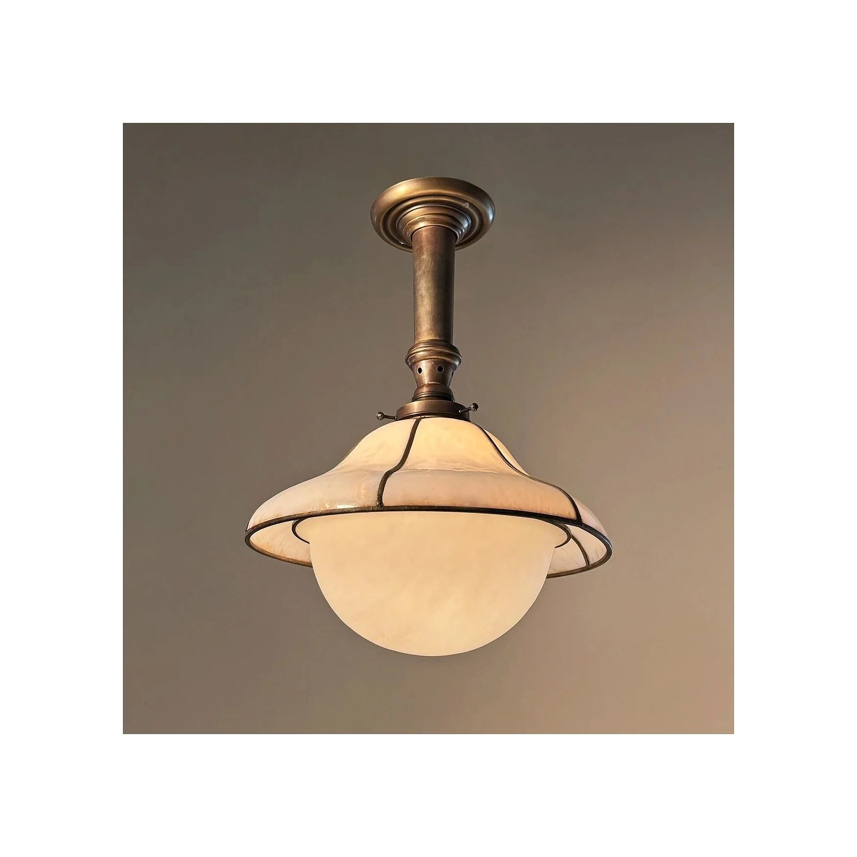 Art Glass Double Shade Pendant Light No.003P