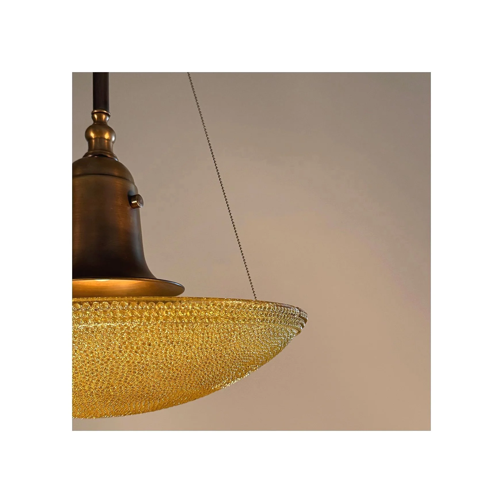 French Pebbled Glass Pendant Light No.010P
