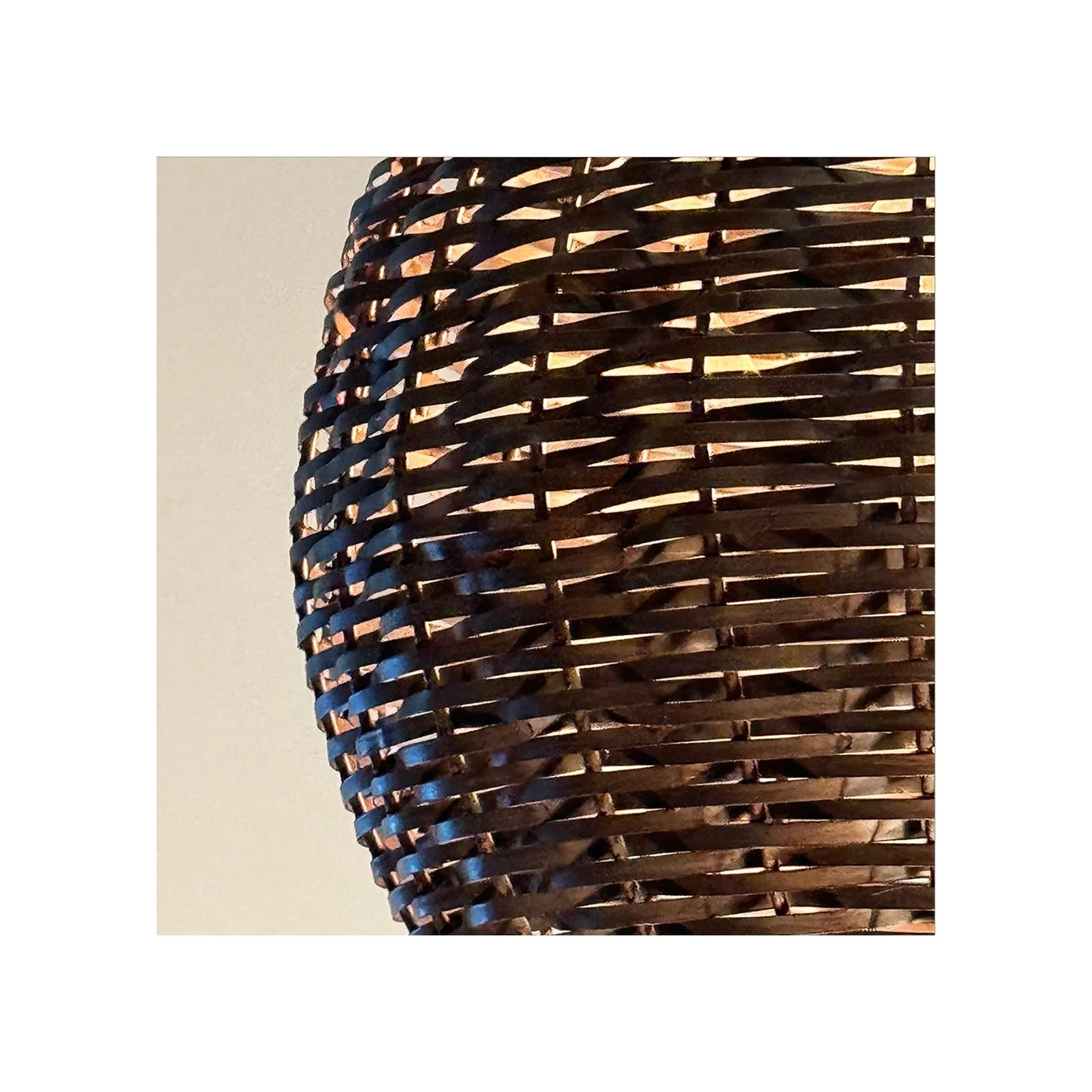 Bronze Basket Weave Pendant Light No.002P