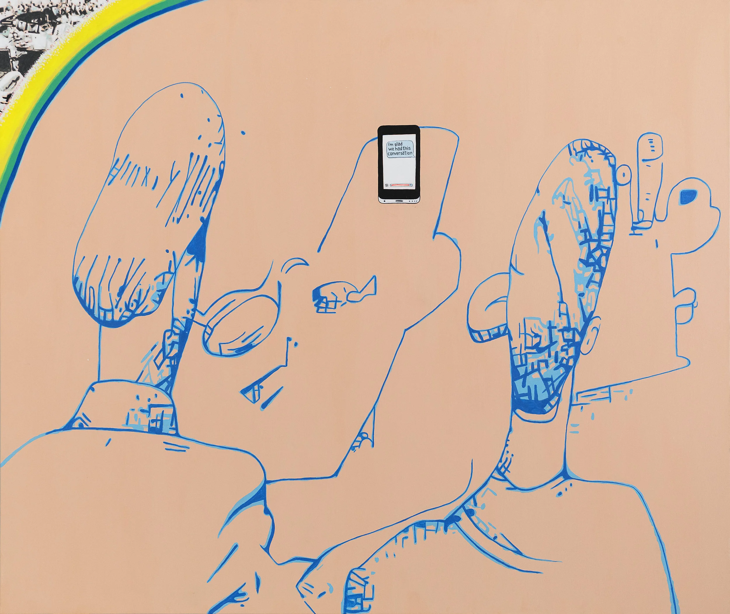 David Humphrey I'm Glad We Had This Conversation 2016 Acrylic on canvas 86 x 72 inches
