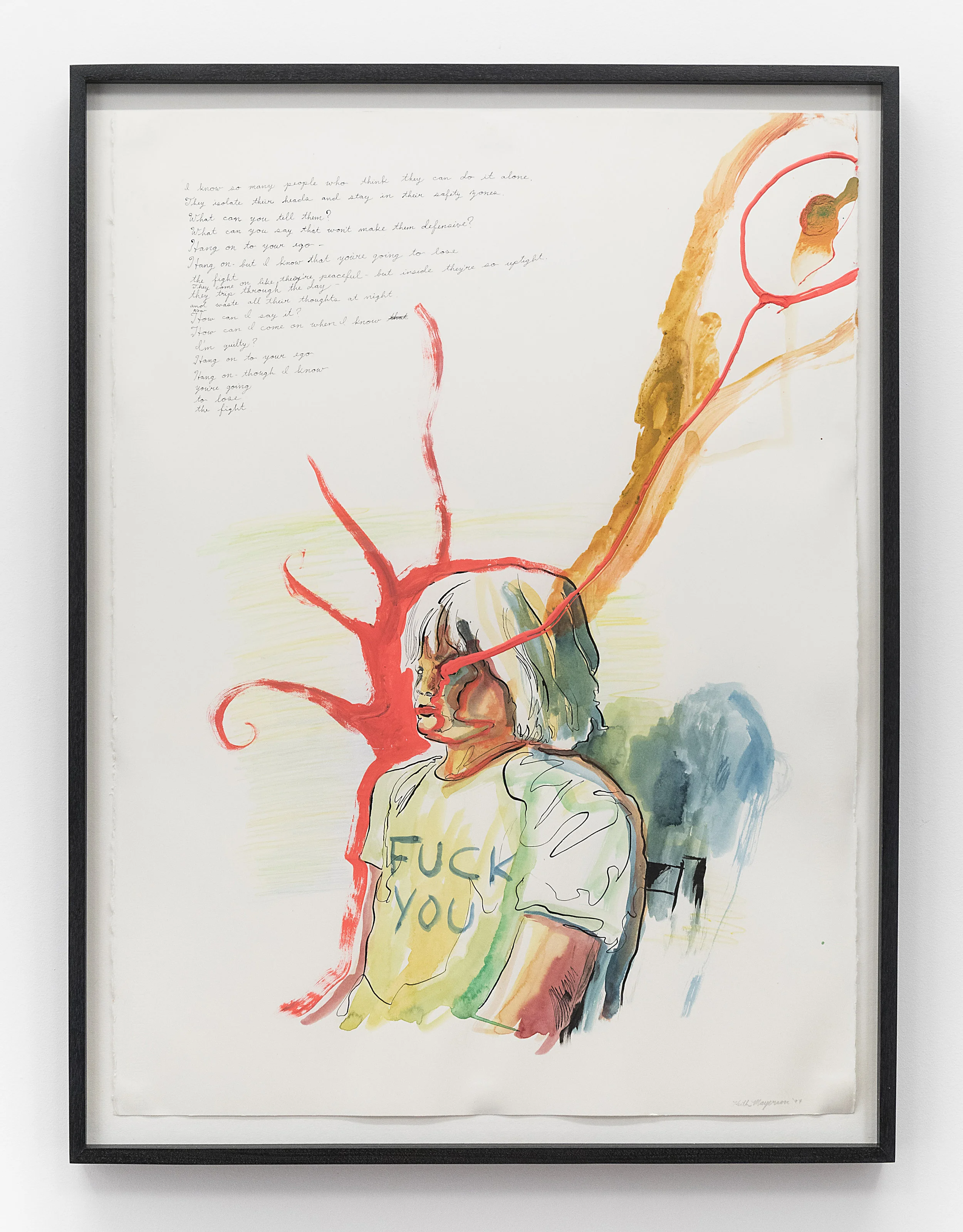Keith Mayerson Hang on to Your Ego 1997 Mixed media on watercolor paper 30 x 22 inches