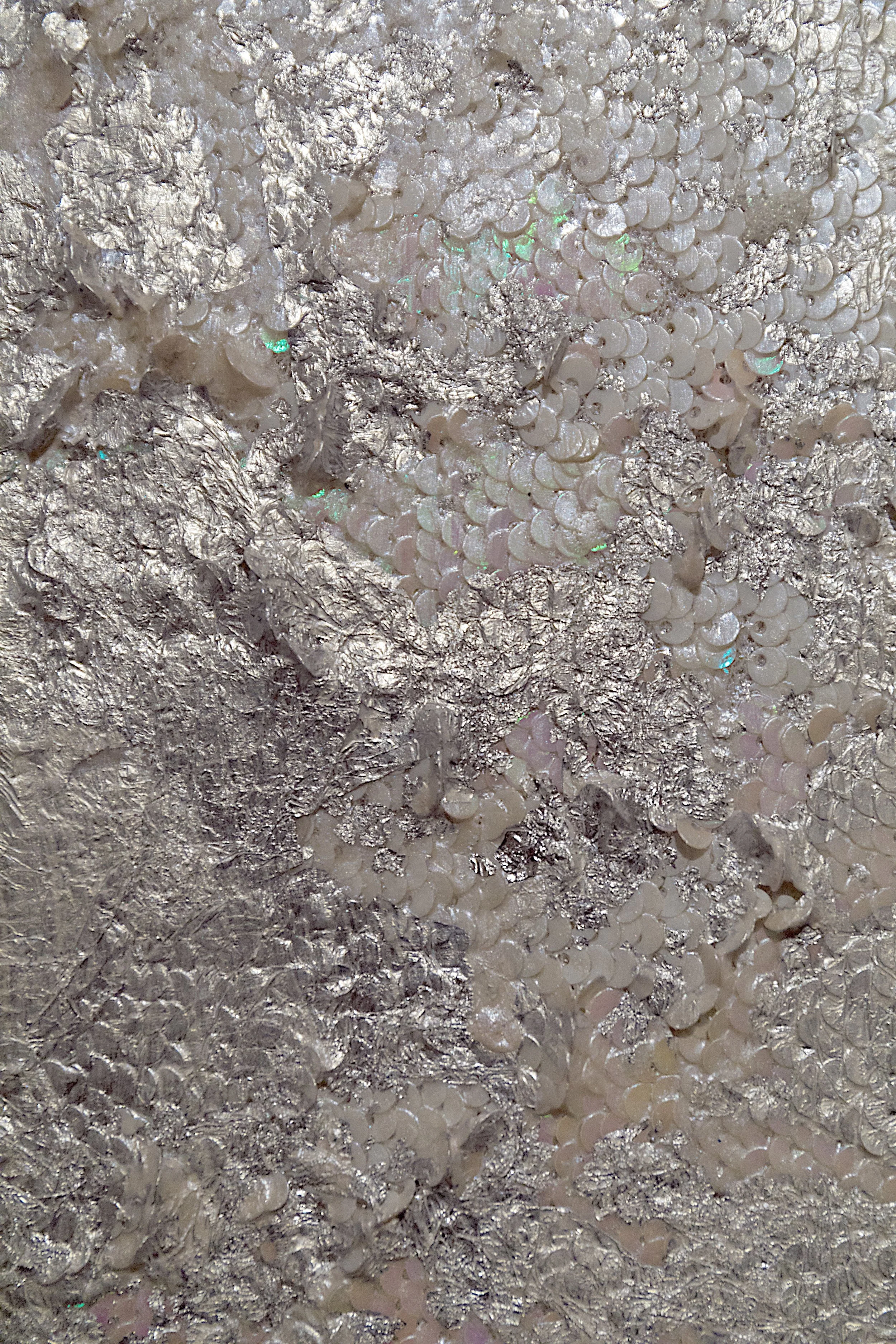 Rosalind Tallmadge Ghost - detail 2018 Mixed media on sequin fabric 72 x 60 inches