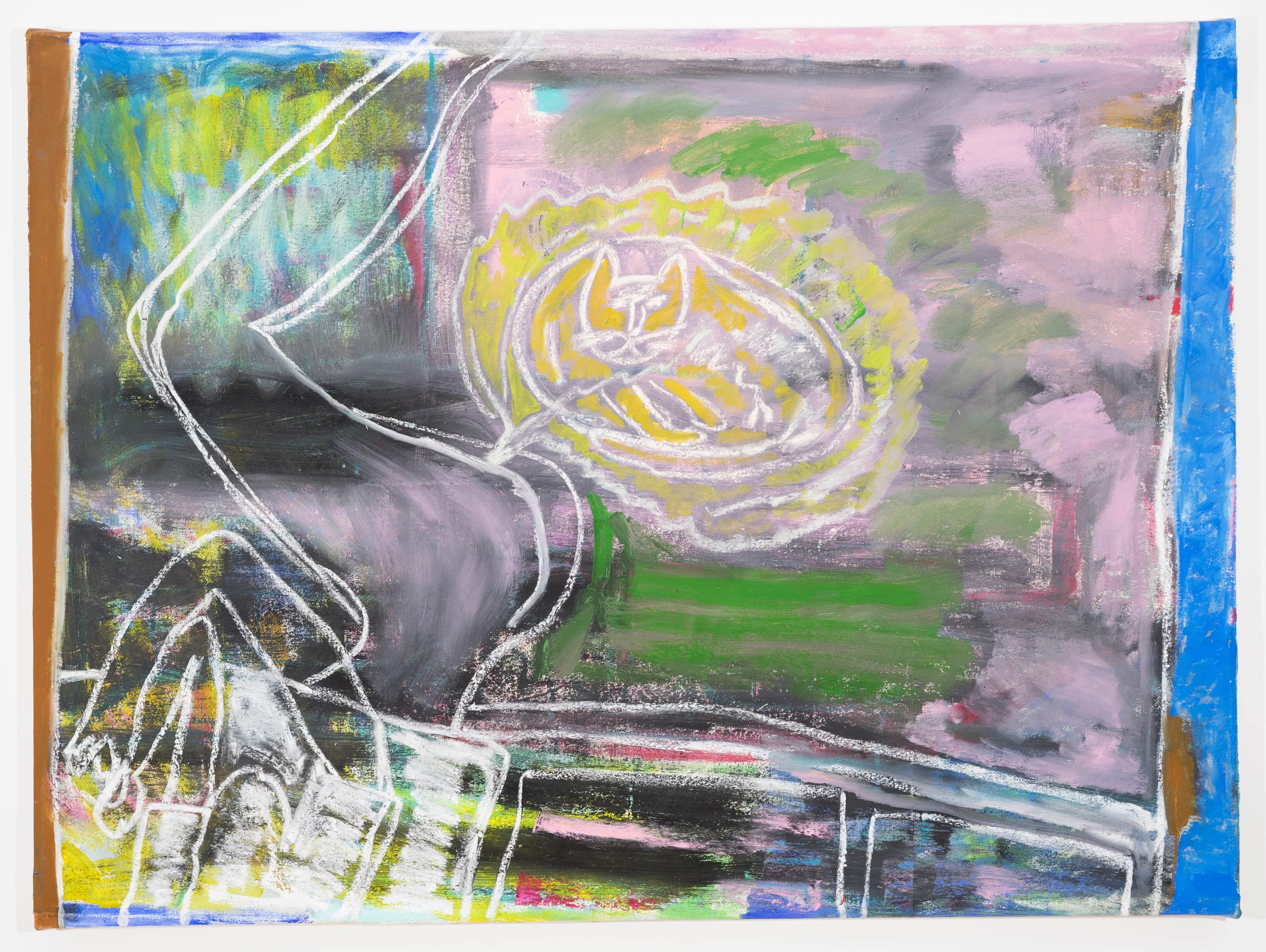 Jennifer Sullivan Farting on My Cat in Bed (Intimacy) 2018 Oil and oil stick on canvas 40 x 54 inches