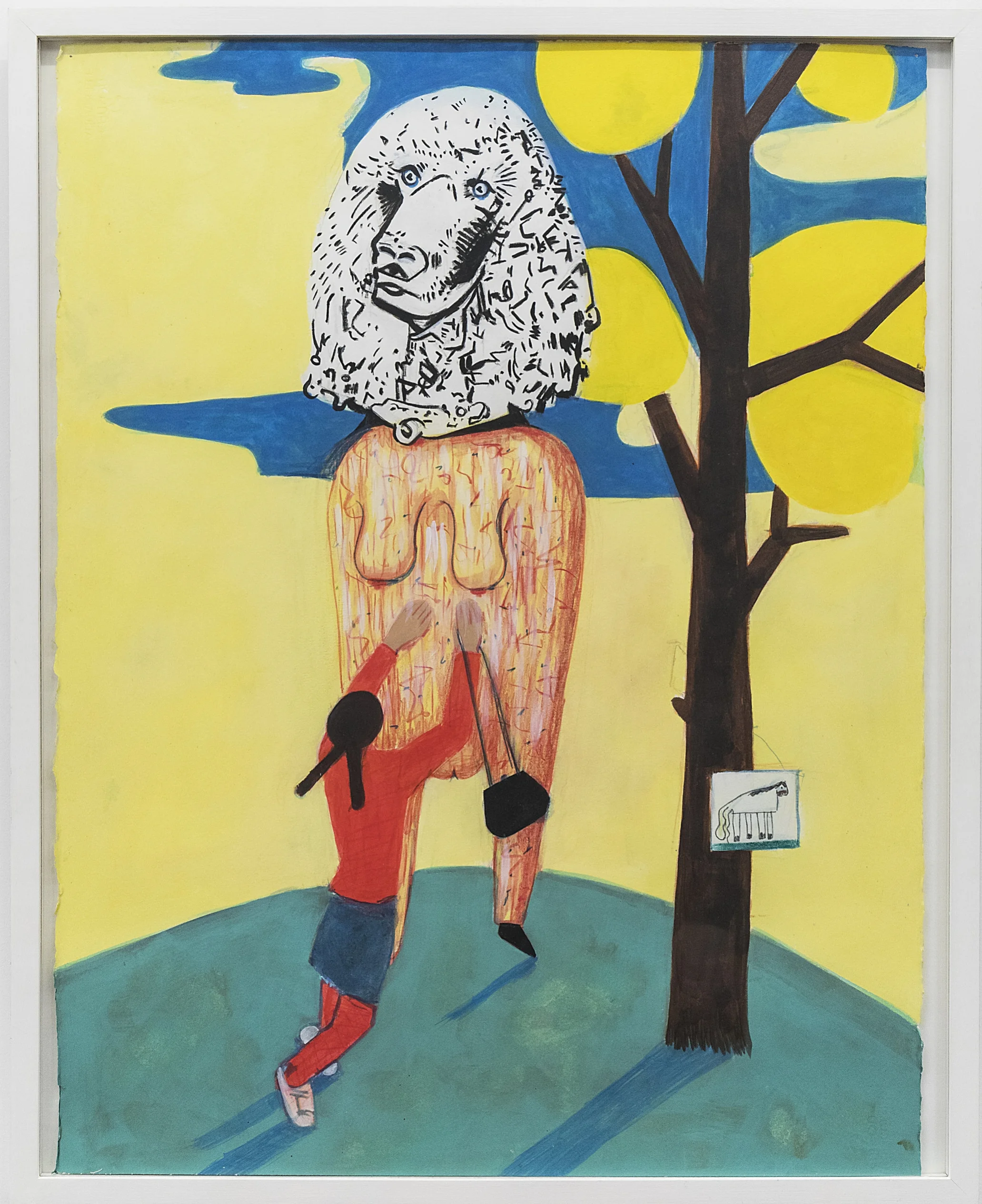 David Humphrey Poodle Love 2017 Acrylic on paper 29 3/8 x 22 3/8 inches