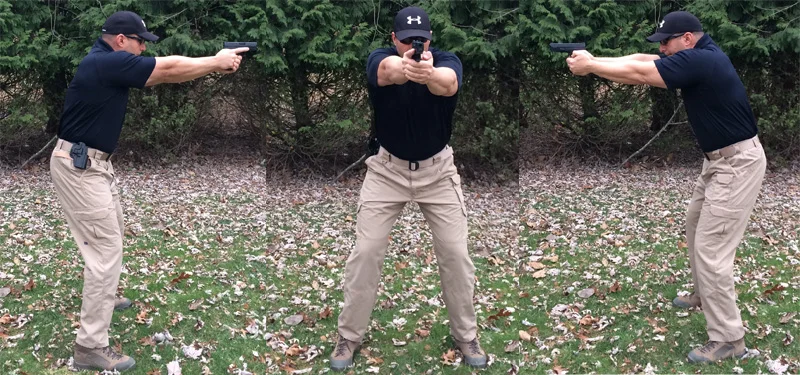 The Isosceles stance. (Photo courtesy/PoliceOne)