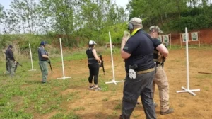 Students getting ready for live firing drill