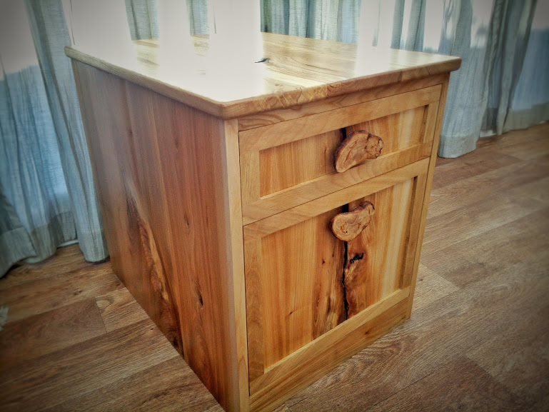 Natural wood filing cabinet