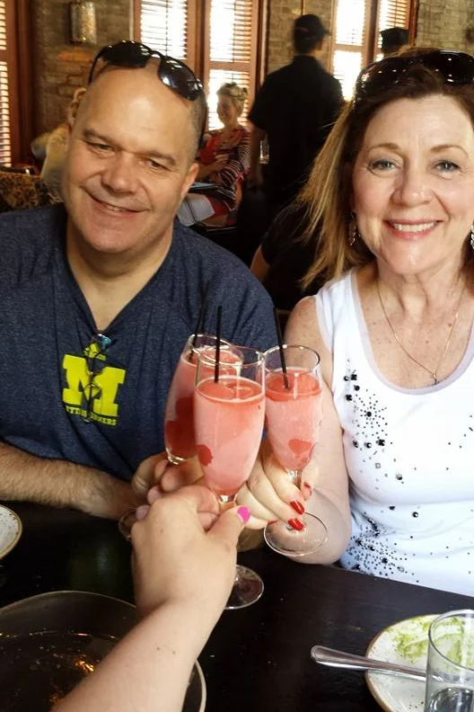 Free shots for checking-in while having lunch in New York City! My dad was ready.