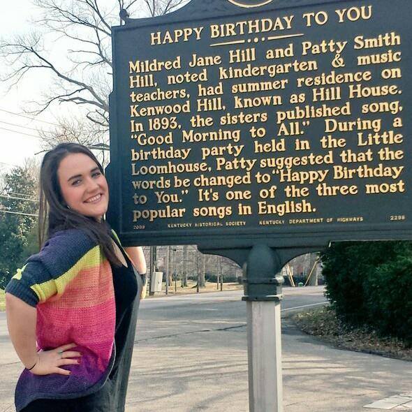 On Kenwood Drive, this historical marker is near where "Happy Birthday to You" was written.