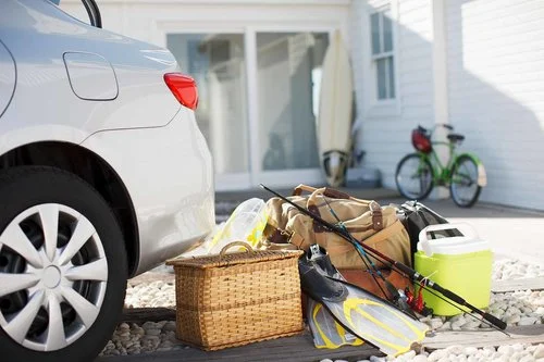 Picture of a car being packed for vacation