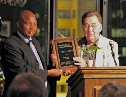 Dr. Gilbert arap Bor being presented the 2011 Kleckner Award by it’s namesake, Dean Kleckner.