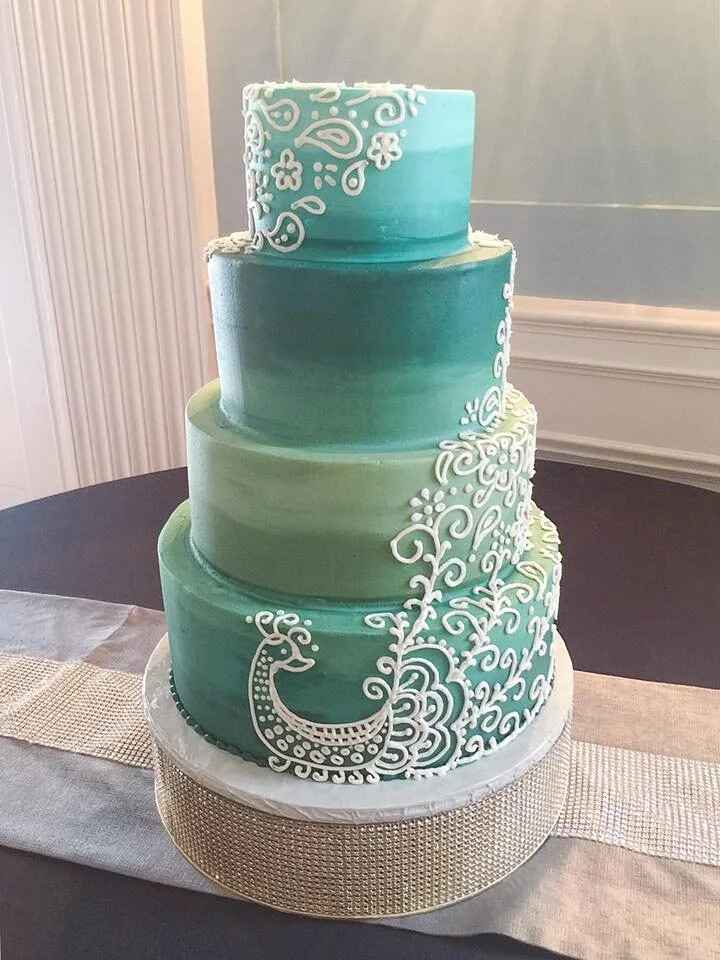 Teal Ombre with Henna