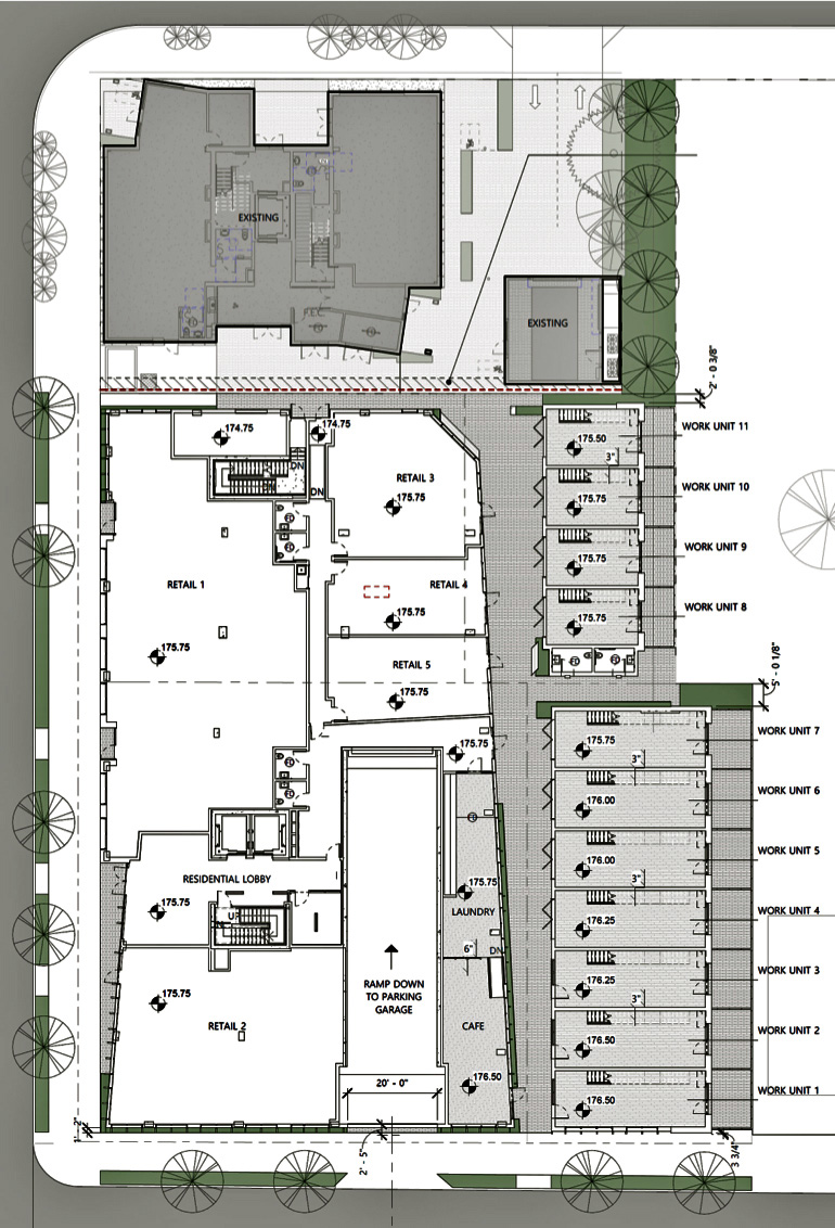 Top, left: Carbon 12 is the northern part of a 1.1-acre (0.5 ha) site southeast of Kaiser’s three-building office and retail project that became One North/Radiator at the intersection of North Williams Street and NE Fremont Street, and just west of …