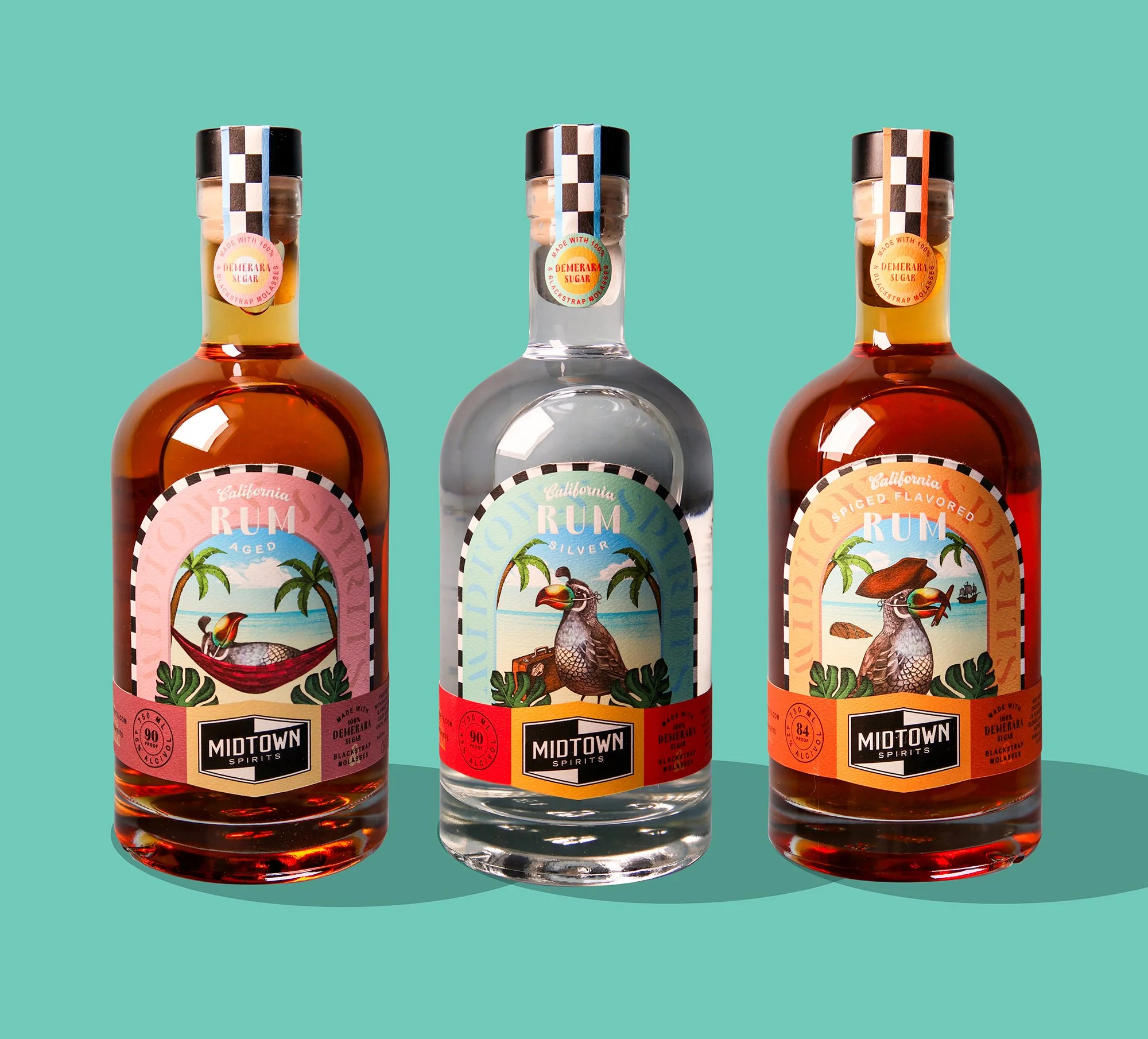 MIDTOWN SPIRITS CALIFORNIA RUM: LABEL DESIGN AND ILLUSTRATION