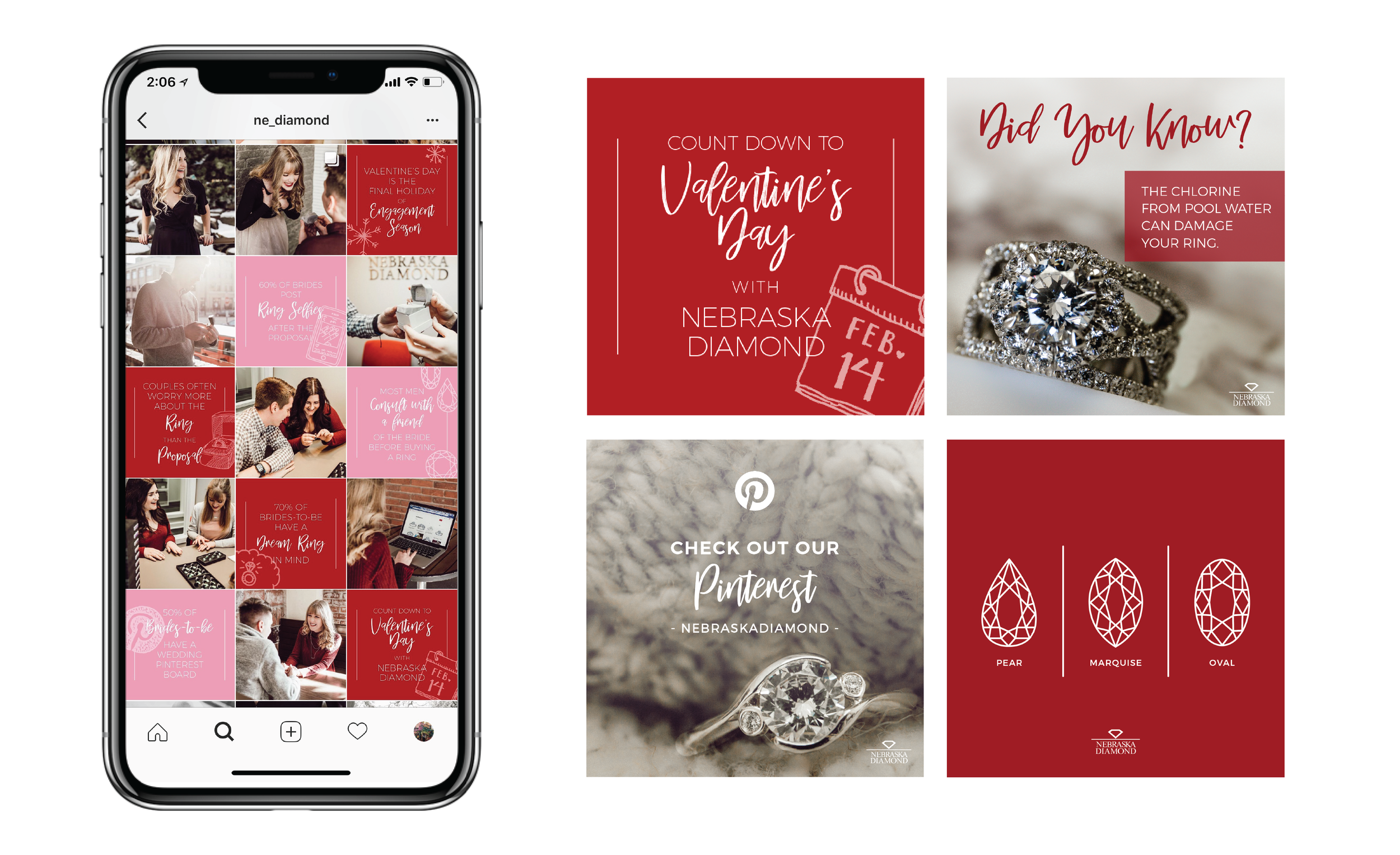  Strategic process and creative execution for  Nebraska Diamond ’s 2018 Count Down to Valentine’s Day 