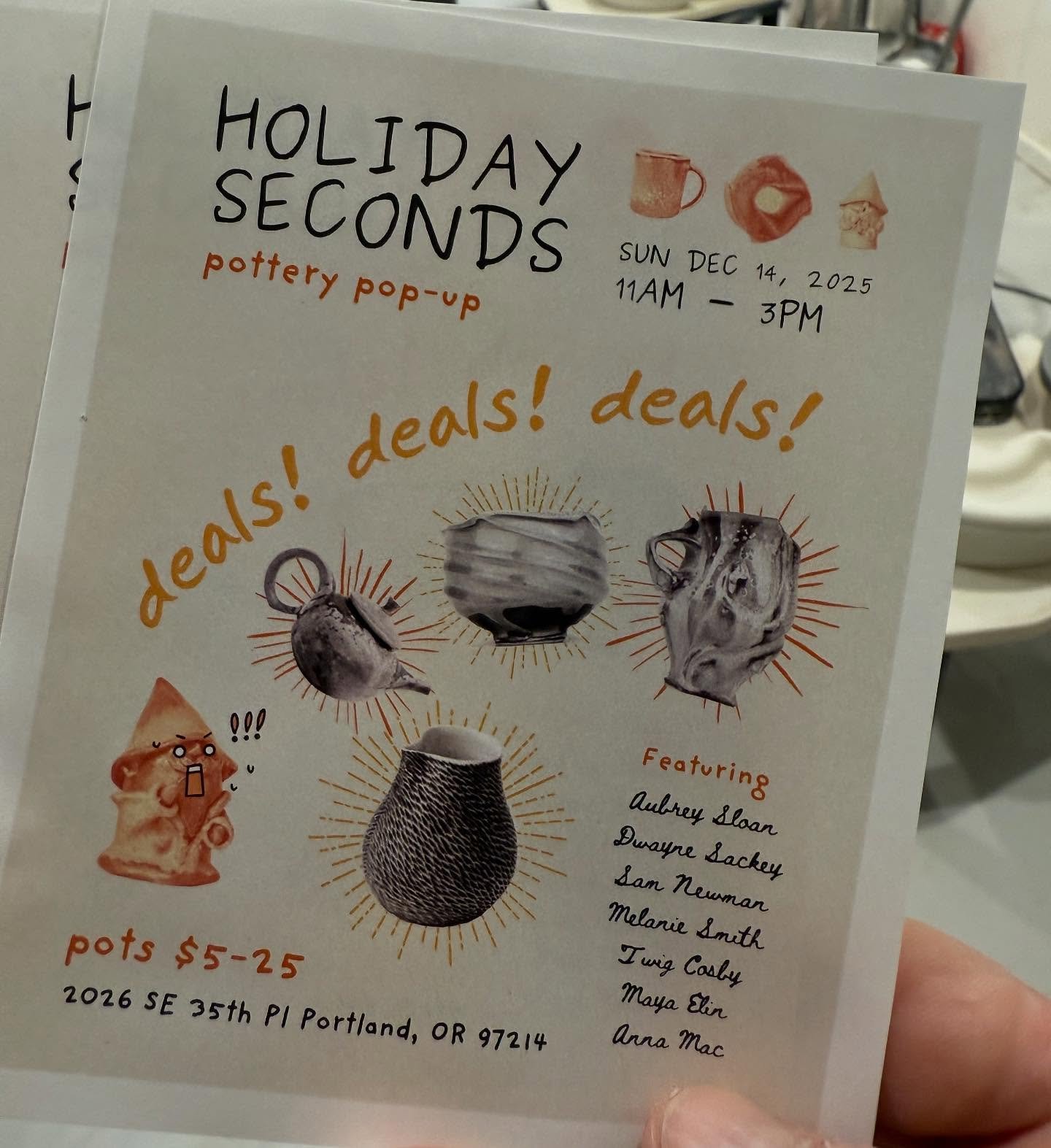 Hi Portland! . . . If your looking for a handmade stocking stuffer for that creative someone - then look no further as all of your gift giving dilemmas will be resolved if you brave the elements and come checkout our 2nds sale this Sunday!
.
.
All of