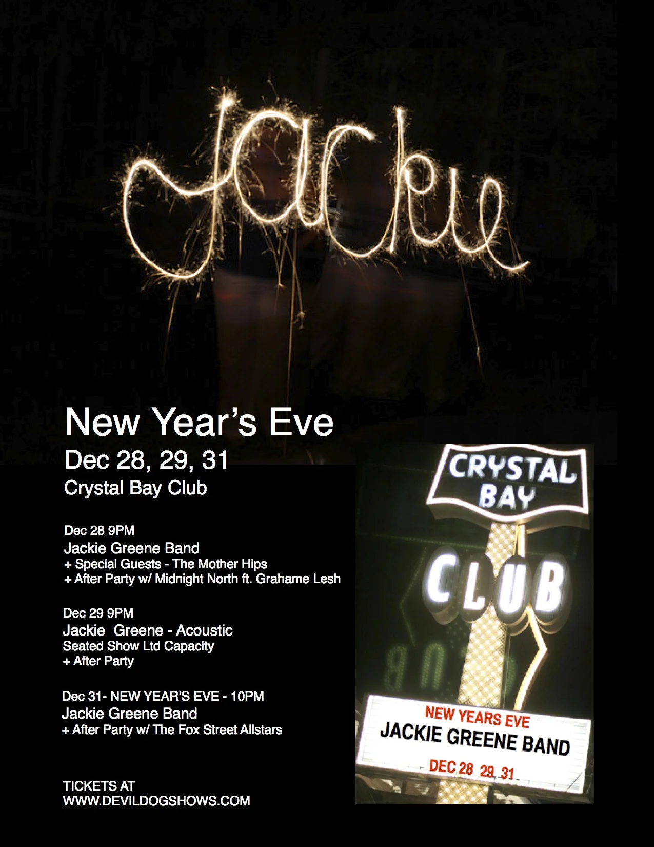 Dec 28, 29 & 31 - Crystal Bay Club