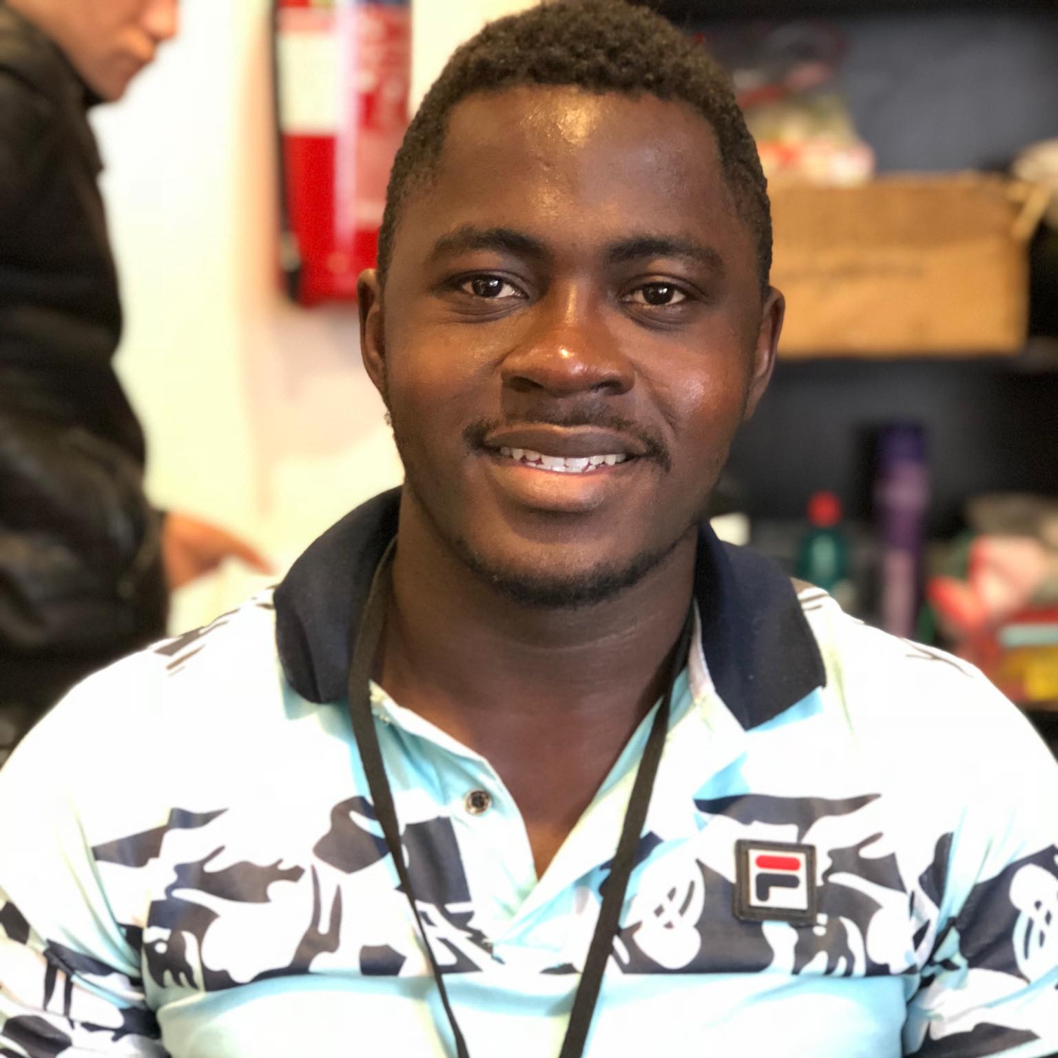 Brice, 22 - Cameroon “Alpha is a place away from the camp, to escape, spend some time, and make friends. My favourite thing to do is work in the laundry station.”