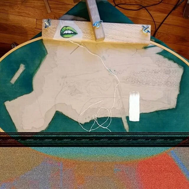 I went to take a picture of my progress today and I got a corrupted file! I actually really love it, there's so much fun detail going on when I zoom in &mdash; just a little thing today that paused the monotony.