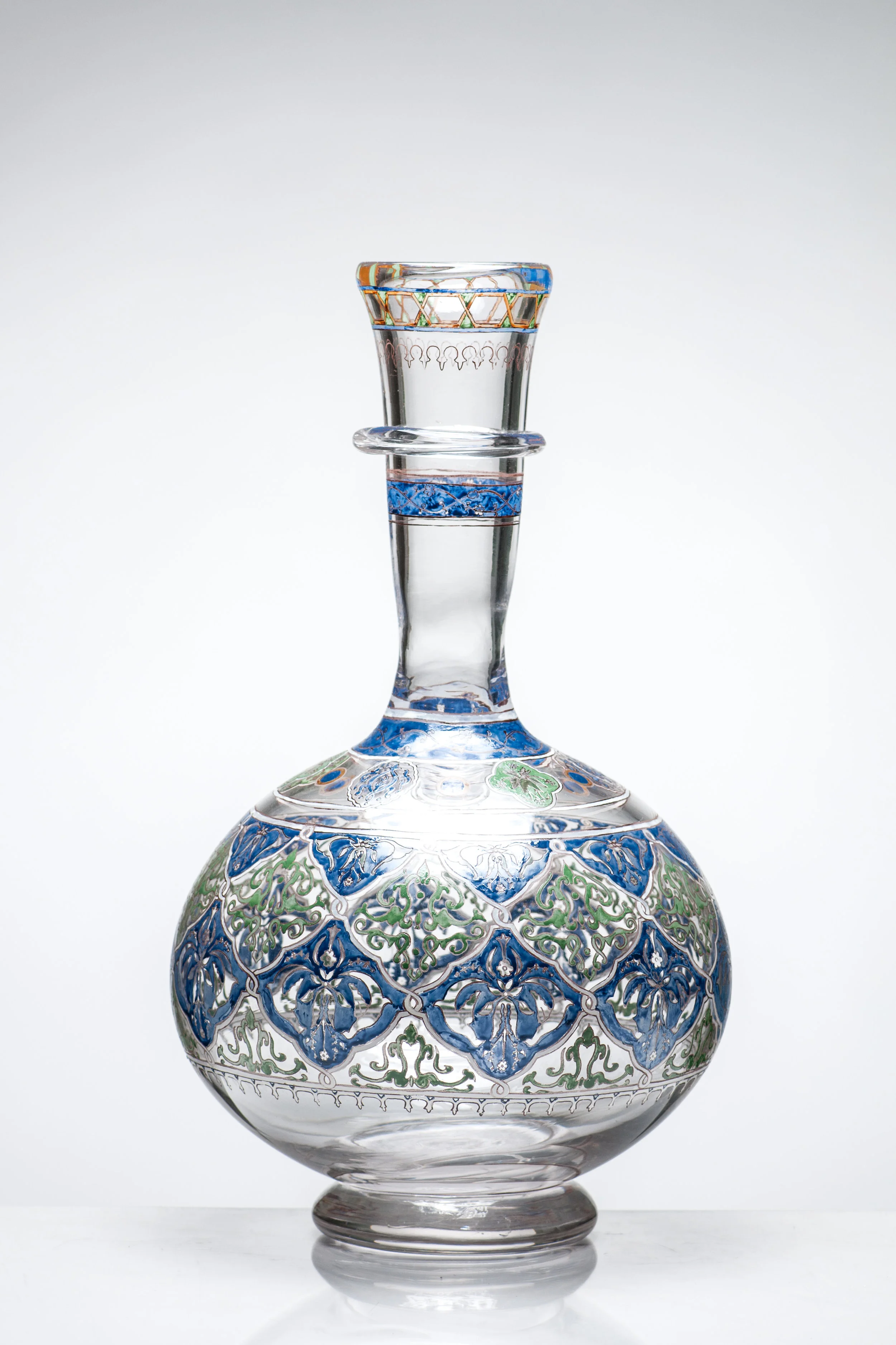 Giving, III (Recreation of "Islamic Beaker") Blown and Enameled Glass 16" x 9" x 9" 2015