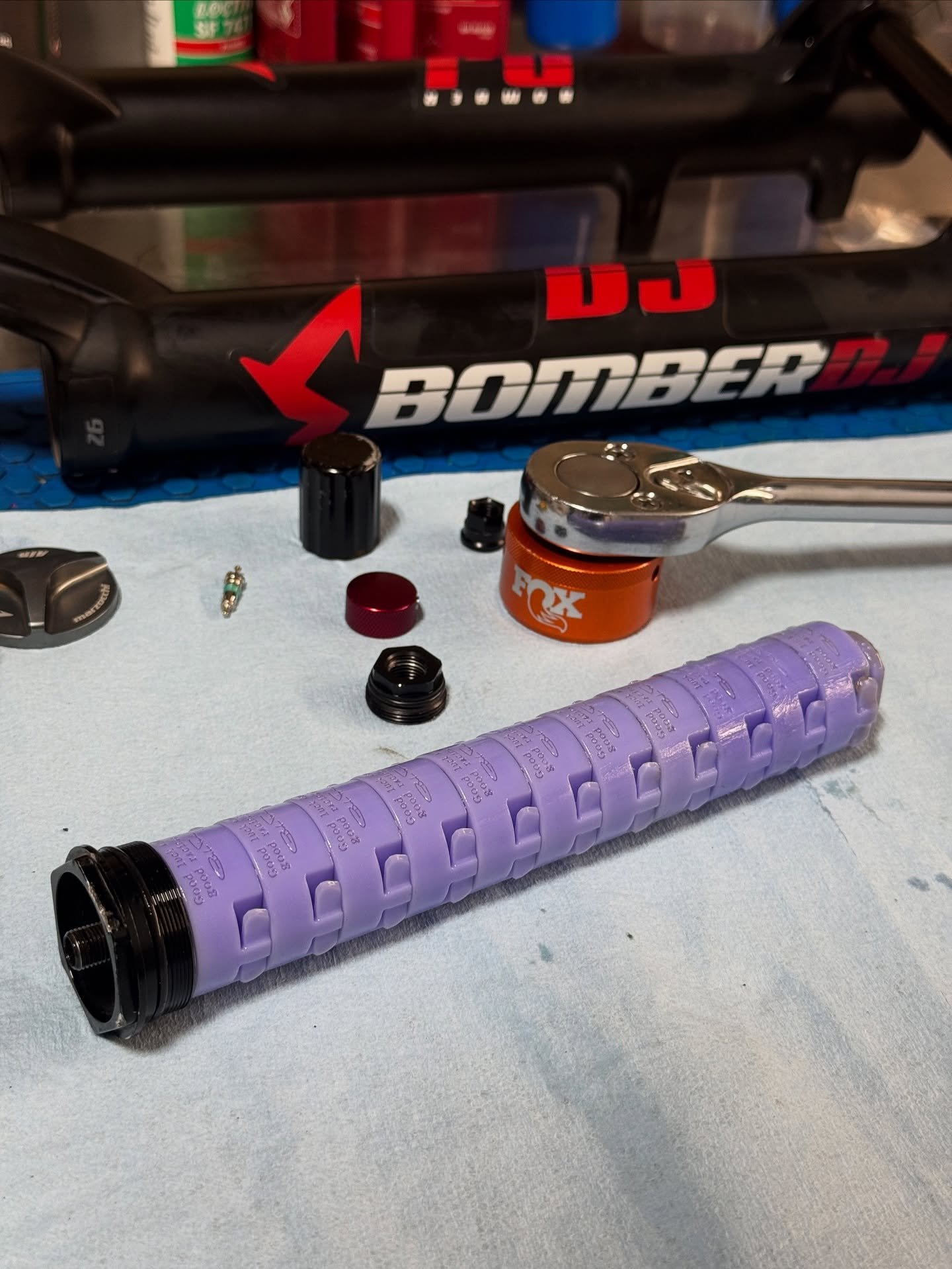 😮 Might be the tallest stack we&rsquo;ve seen yet! One spacer over the maximum of 10 hiding inside this Bomber DJ in for service&hellip; #thisonegoesto11 #speedshopaptos